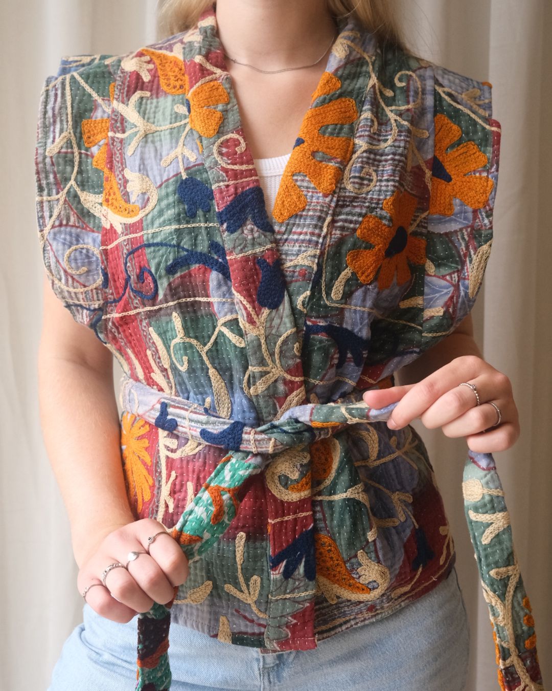 Suzani gilet kimono NO.24