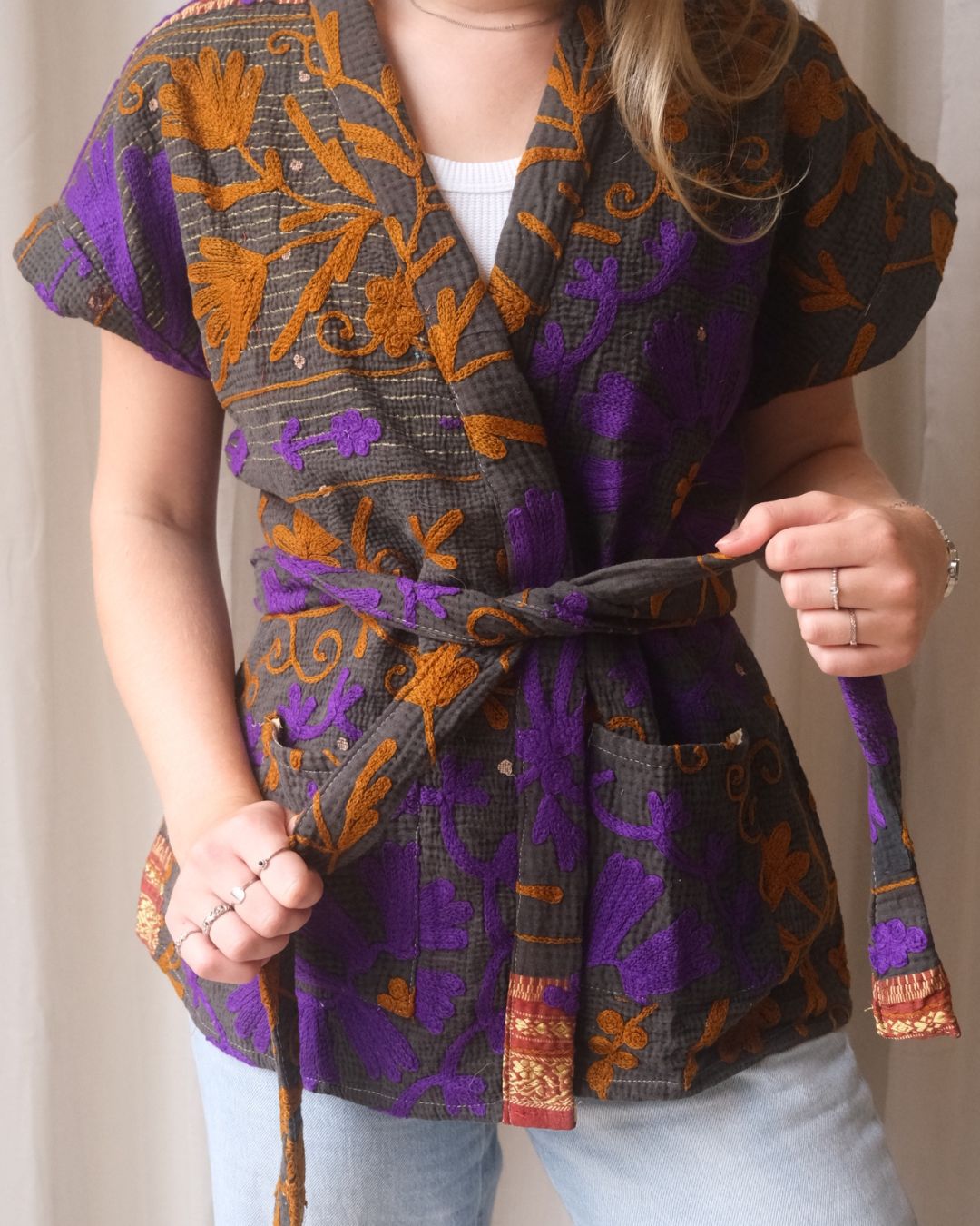 Suzani gilet kimono NO.6