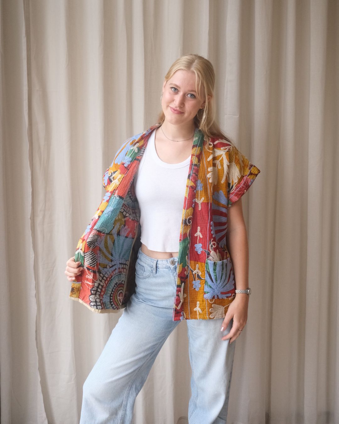 Suzani gilet kimono NO.10