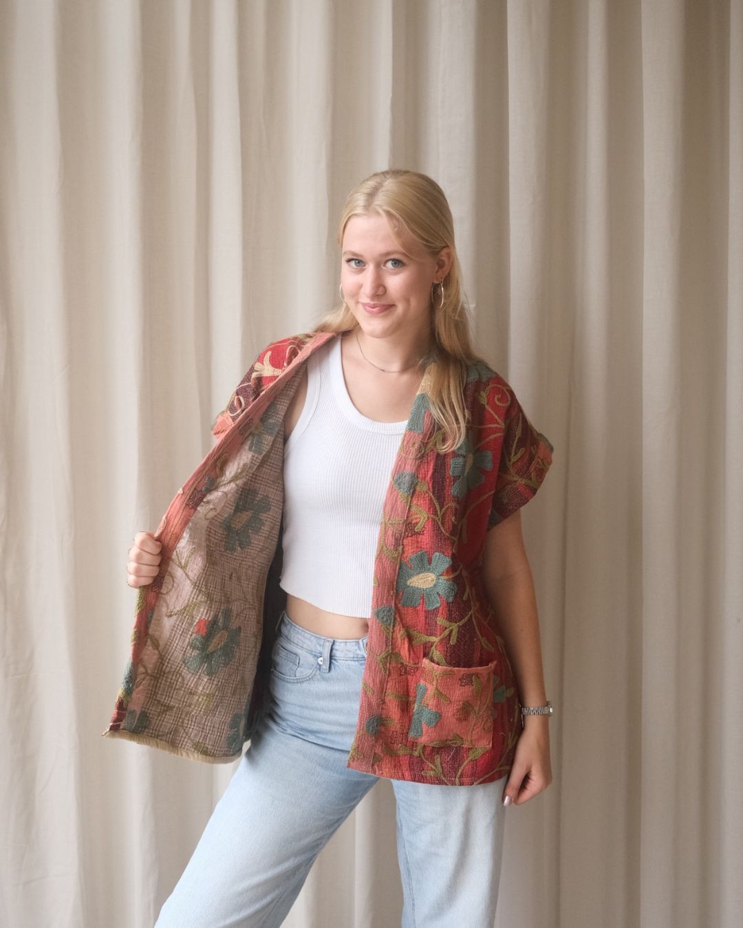Suzani gilet kimono NO.18