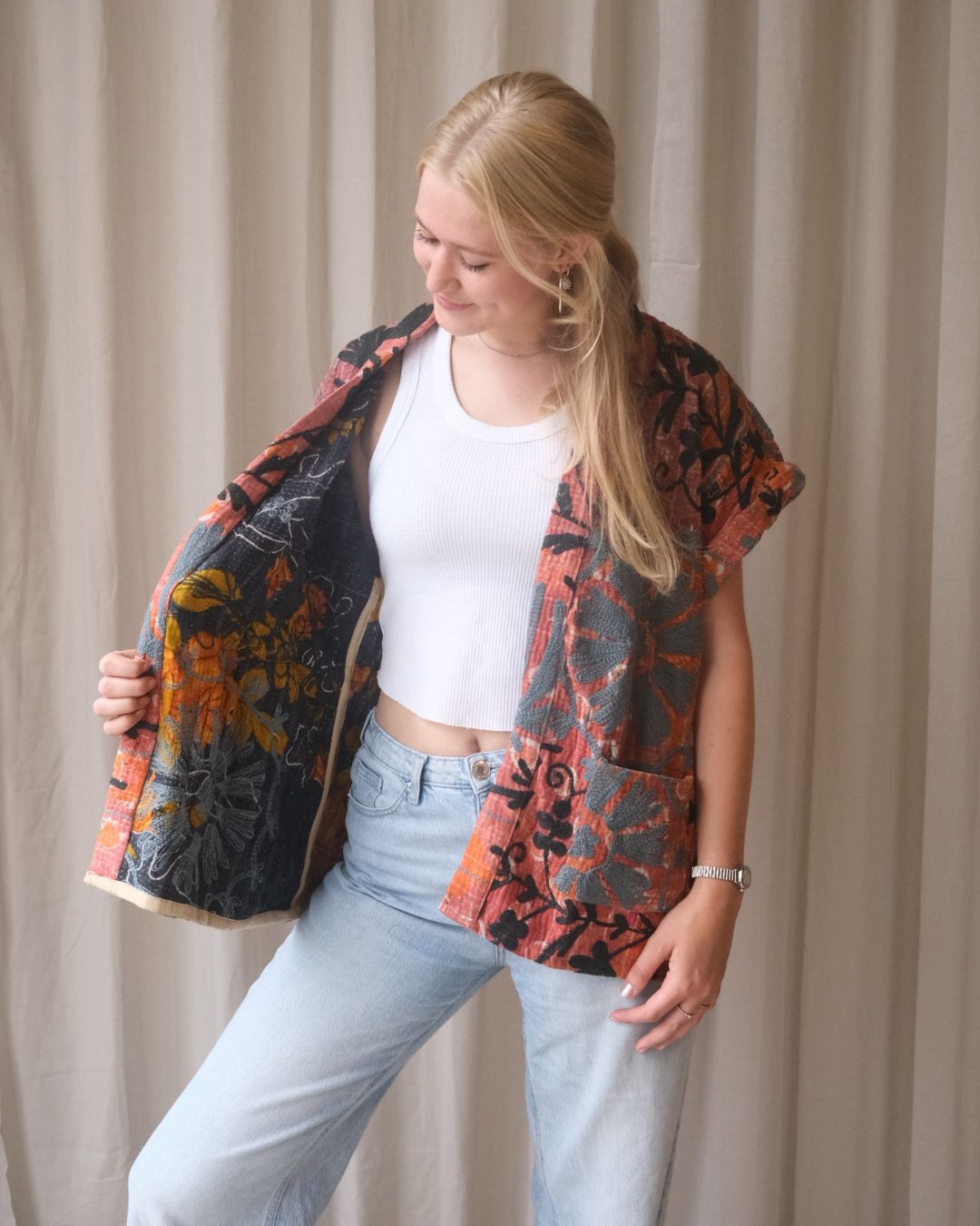 Suzani gilet kimono NO.9