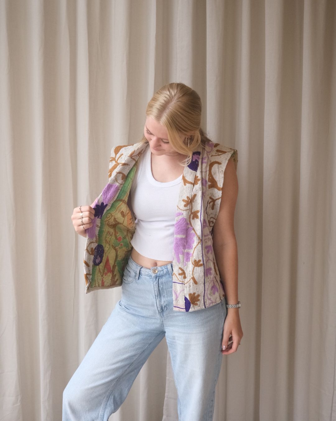 Suzani gilet kimono NO.20