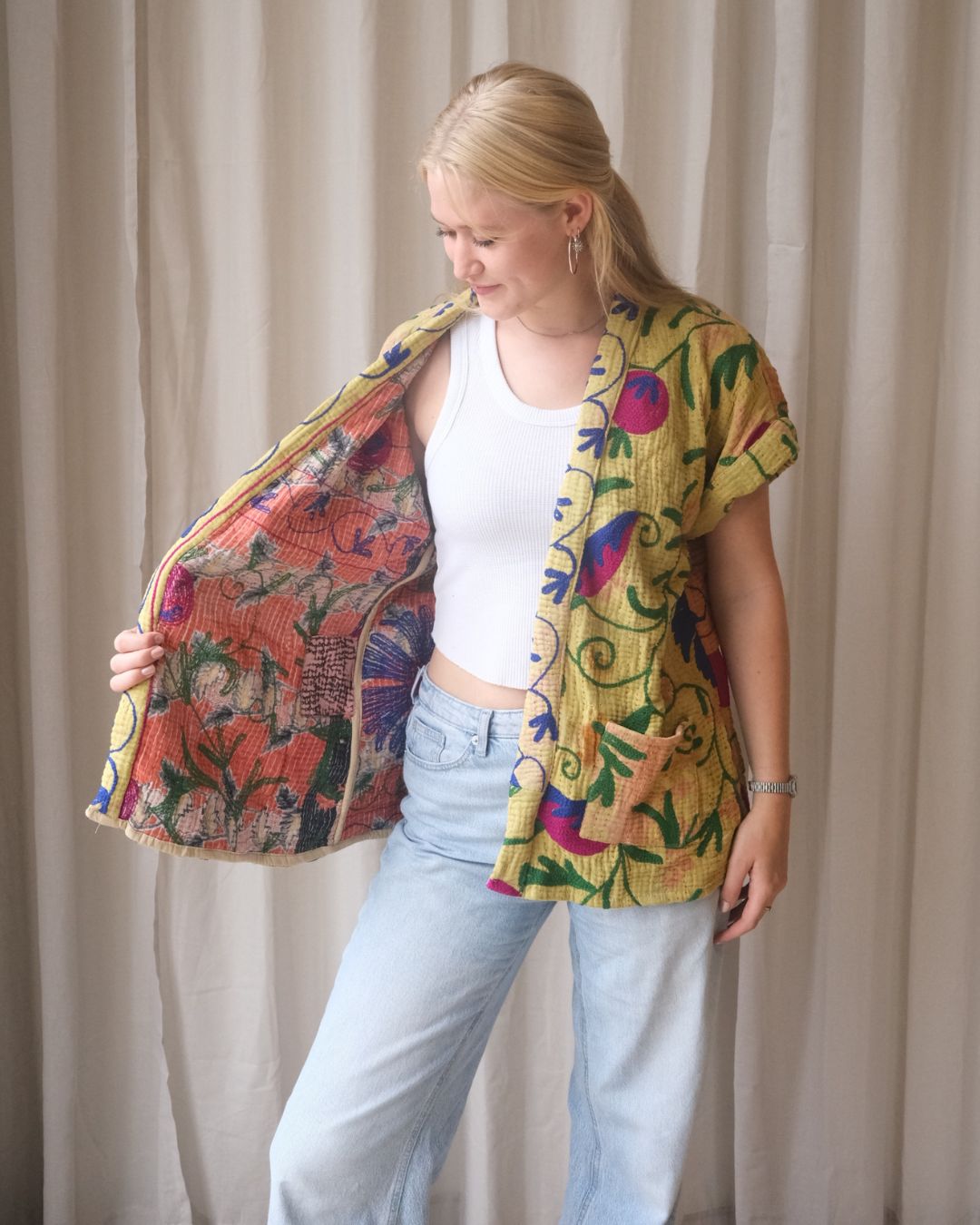 Suzani gilet kimono NO.5