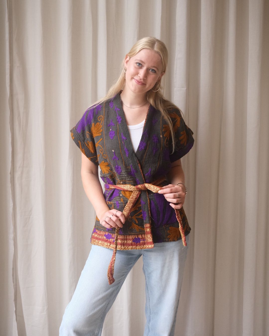 Suzani gilet kimono NO.13