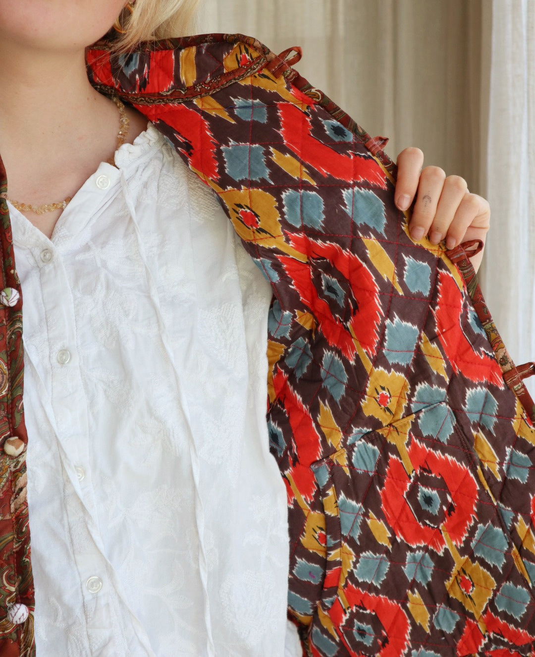 Reversible silk gilet NO.3