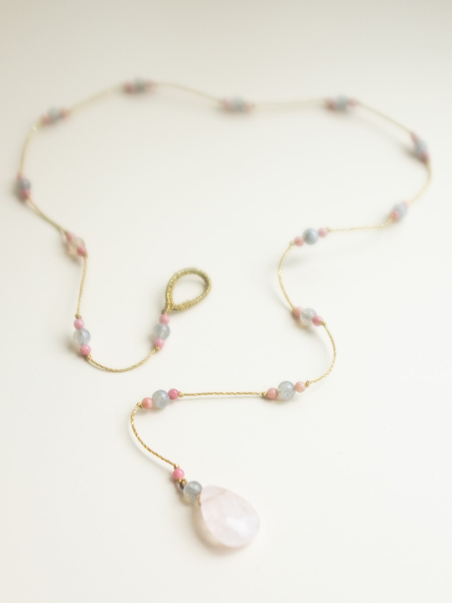 Reversible ketting | Rozenkwarts, Labradoriet, Roze Jaspis