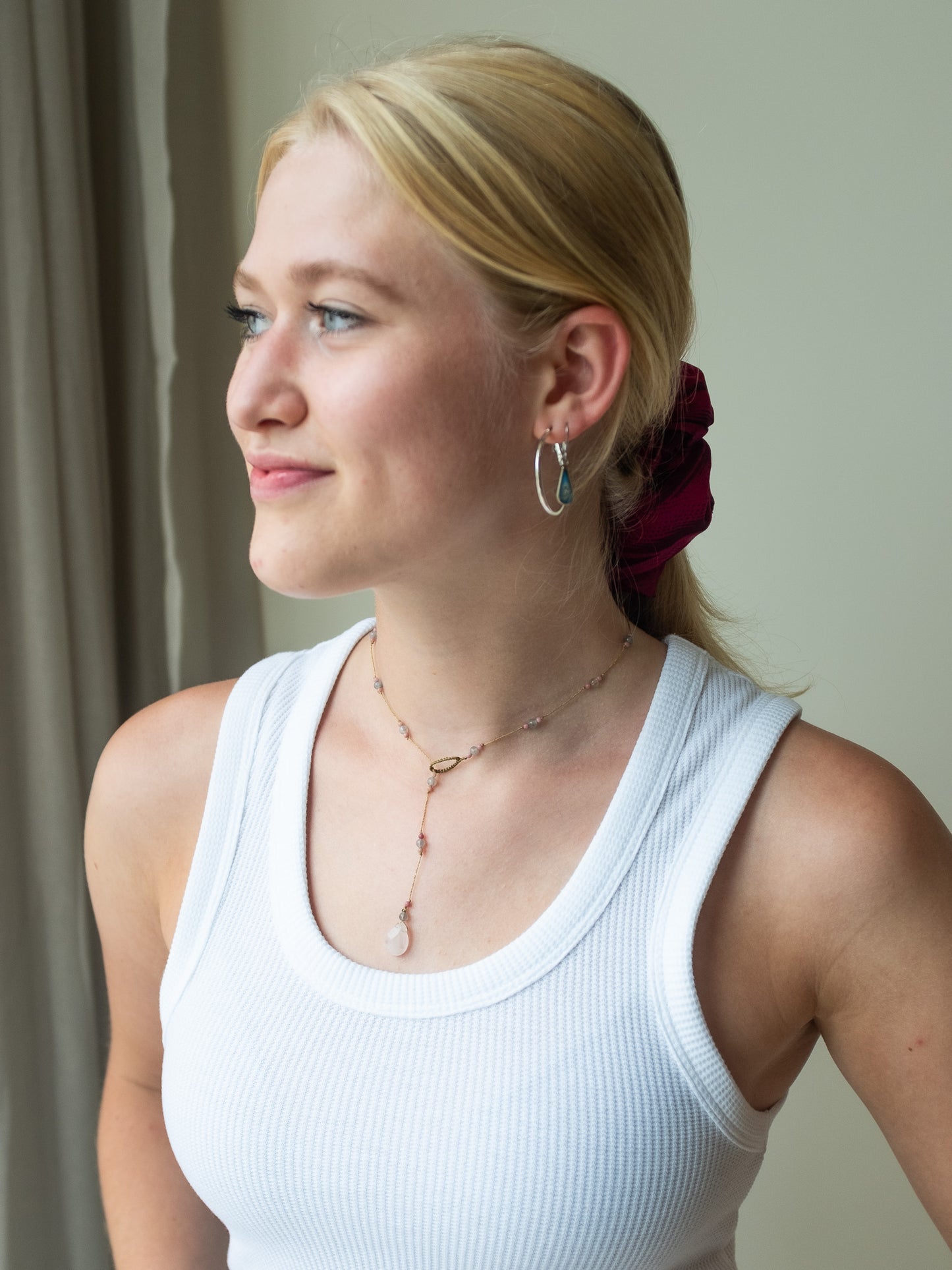 Reversible ketting | Rozenkwarts, Labradoriet, Roze Jaspis