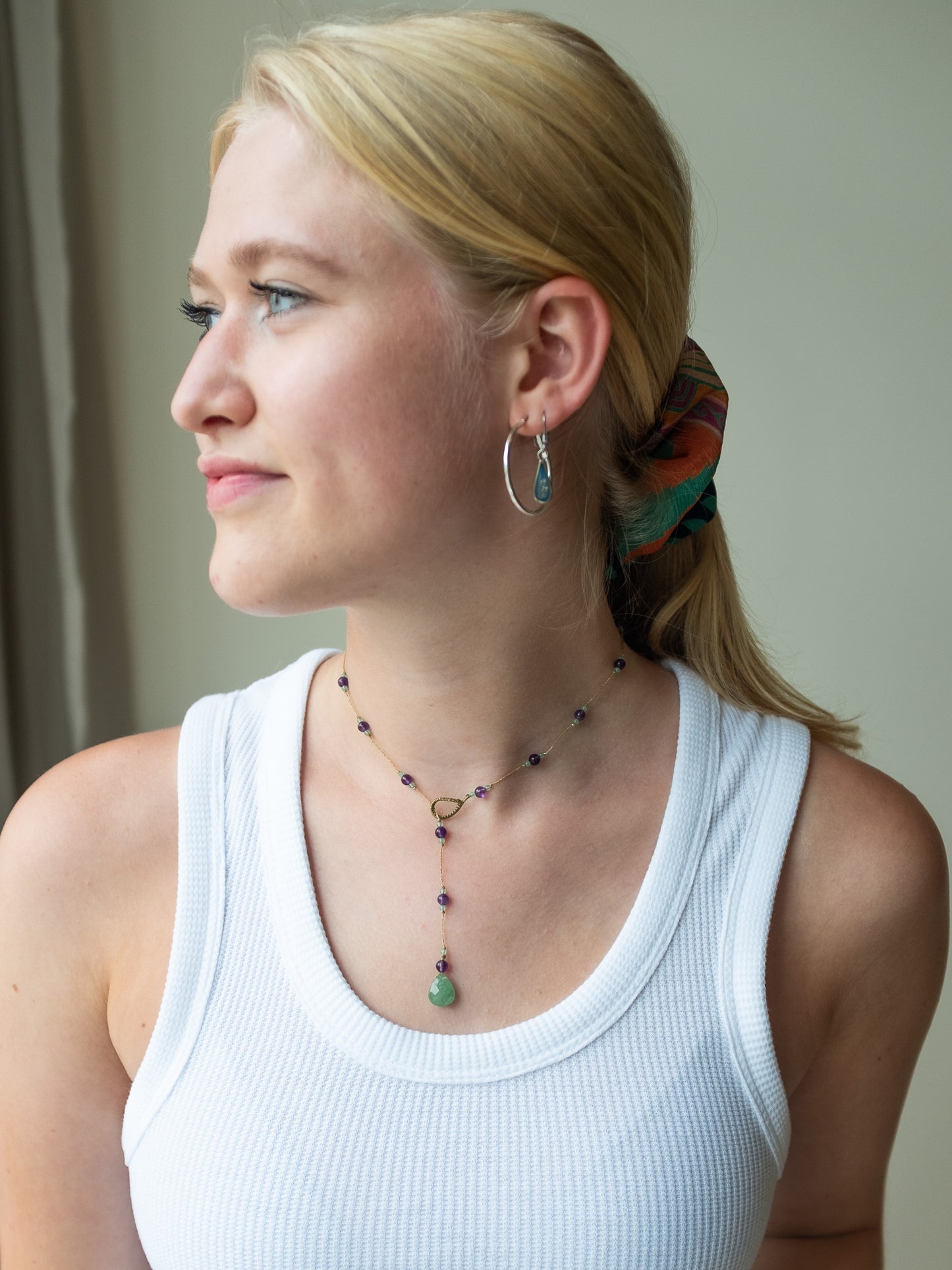 Reversible ketting | Aventurijn, Amethist