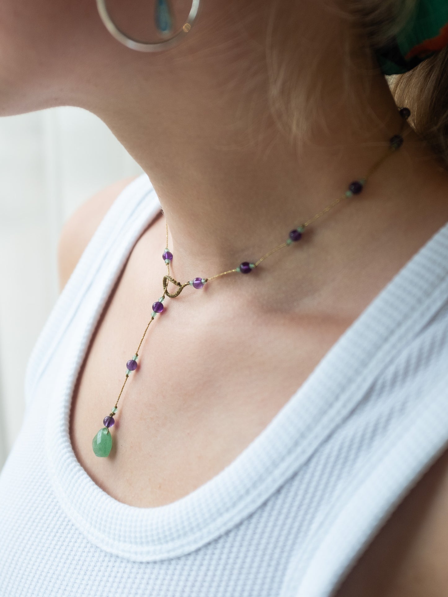 Reversible ketting | Aventurijn, Amethist