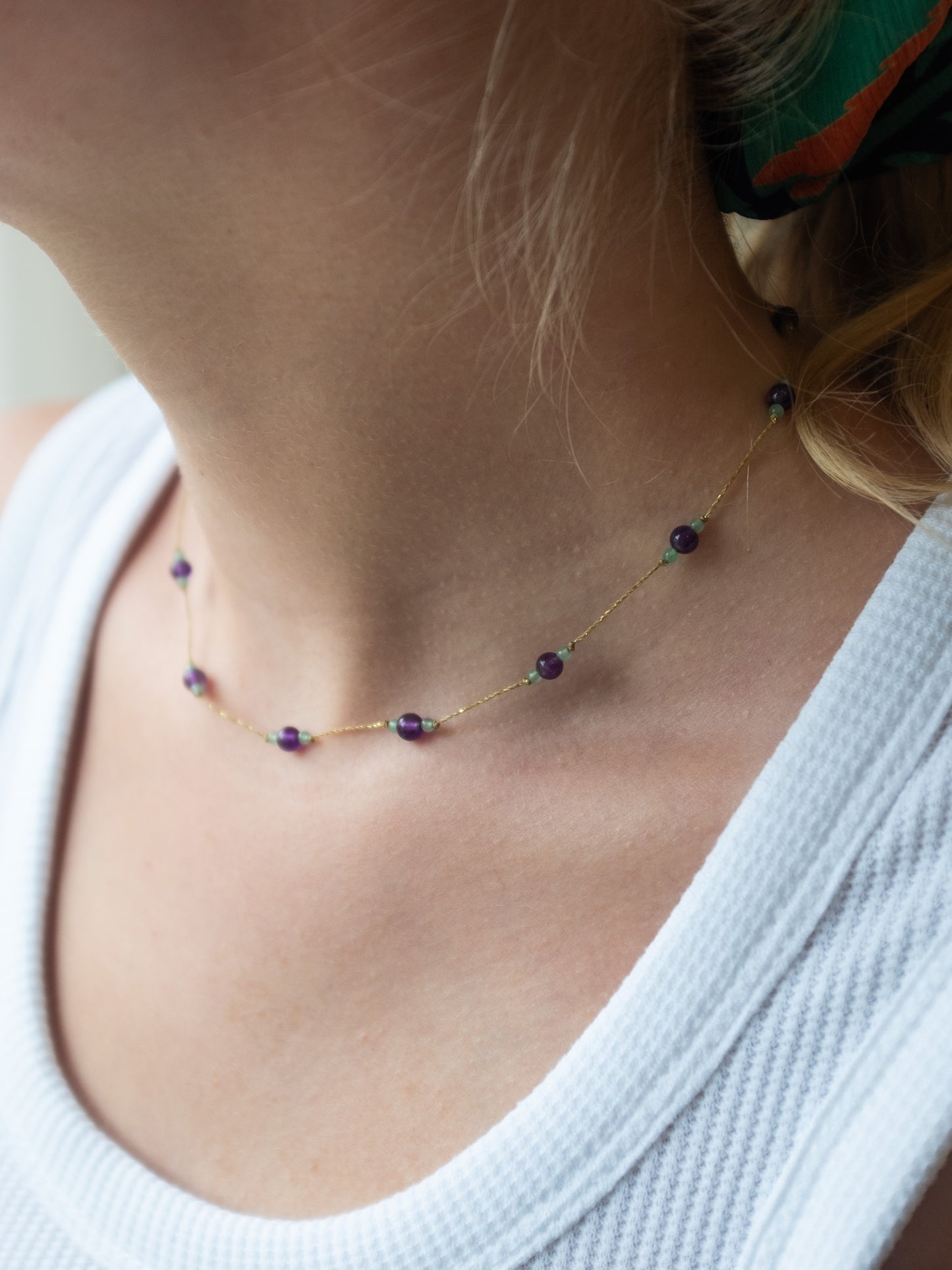 Reversible ketting | Aventurijn, Amethist
