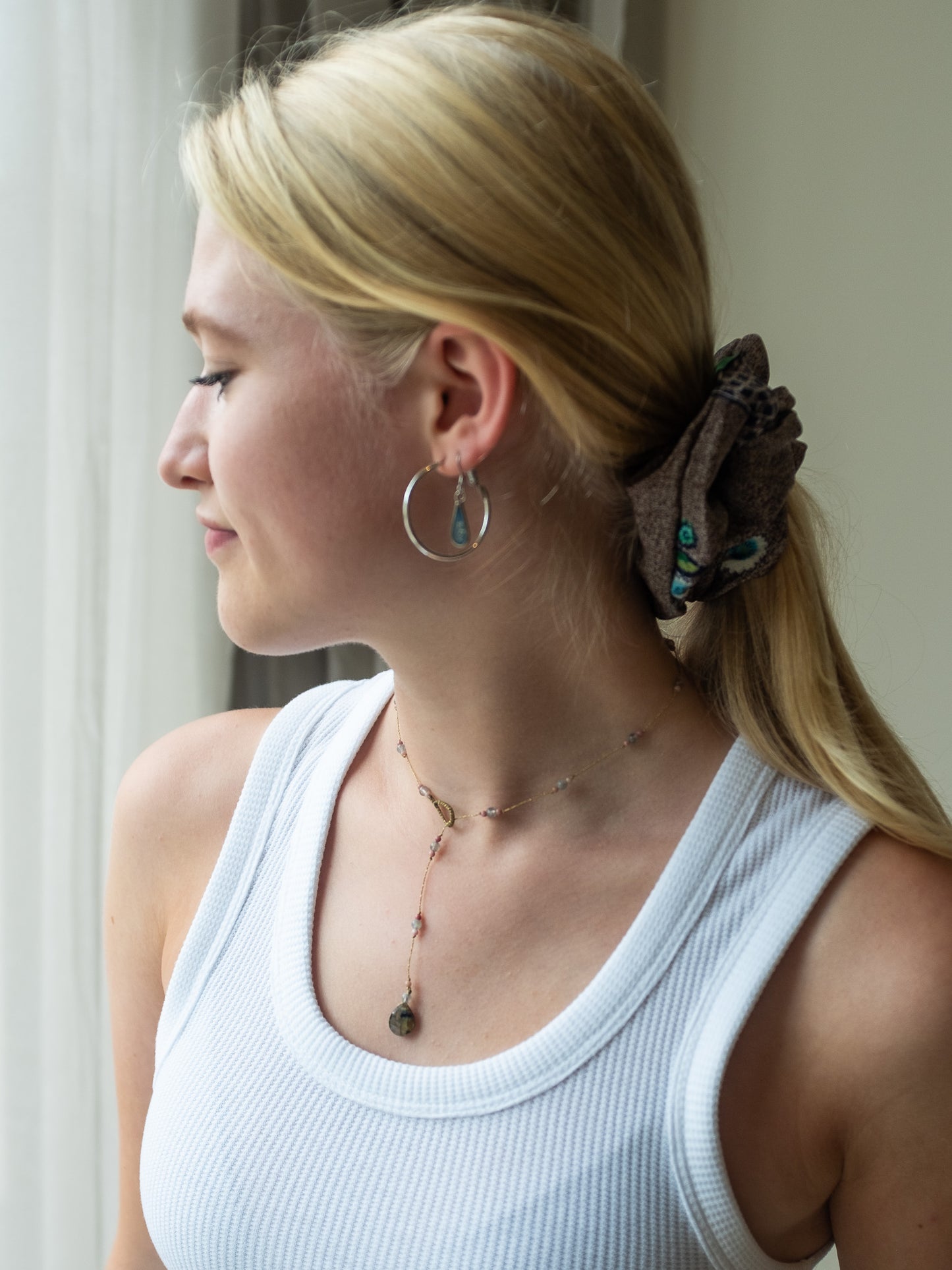 Reversible ketting | Labradoriet, Roze Jaspis