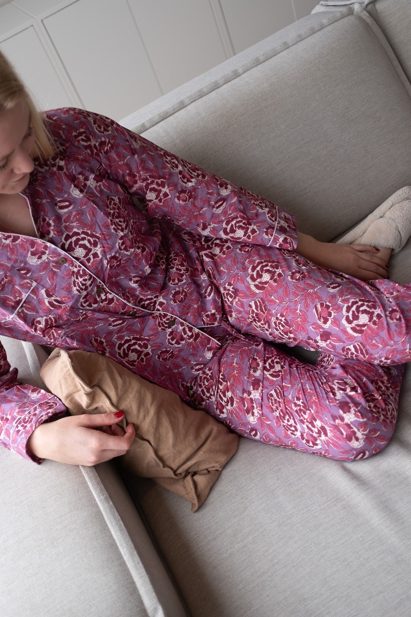 Pyjama NO.13 | Handgemaakte katoenen pyjama | blockprint | Inclusief gratis slaapmasker
