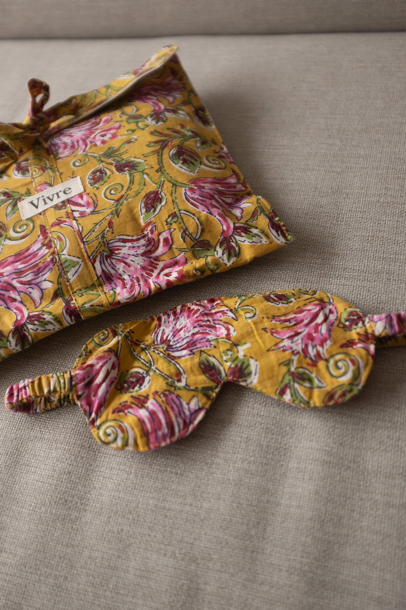 Pyjama NO.16 | Handgemaakte katoenen pyjama | blockprint | Inclusief gratis slaapmasker
