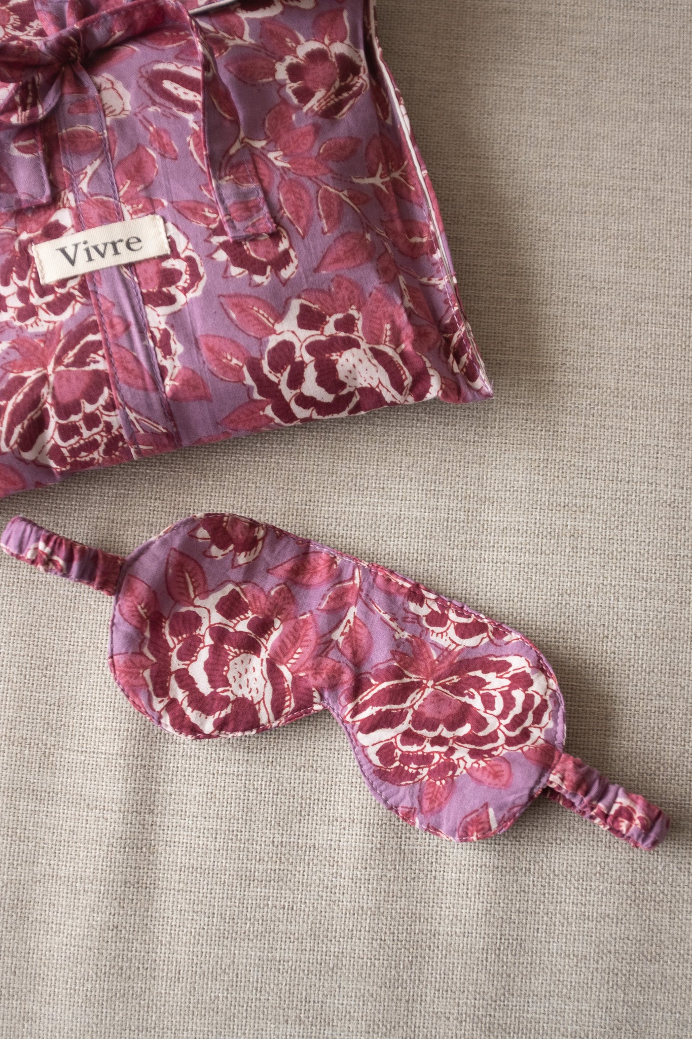 Pyjama NO.13 | Handgemaakte katoenen pyjama | blockprint | Inclusief gratis slaapmasker