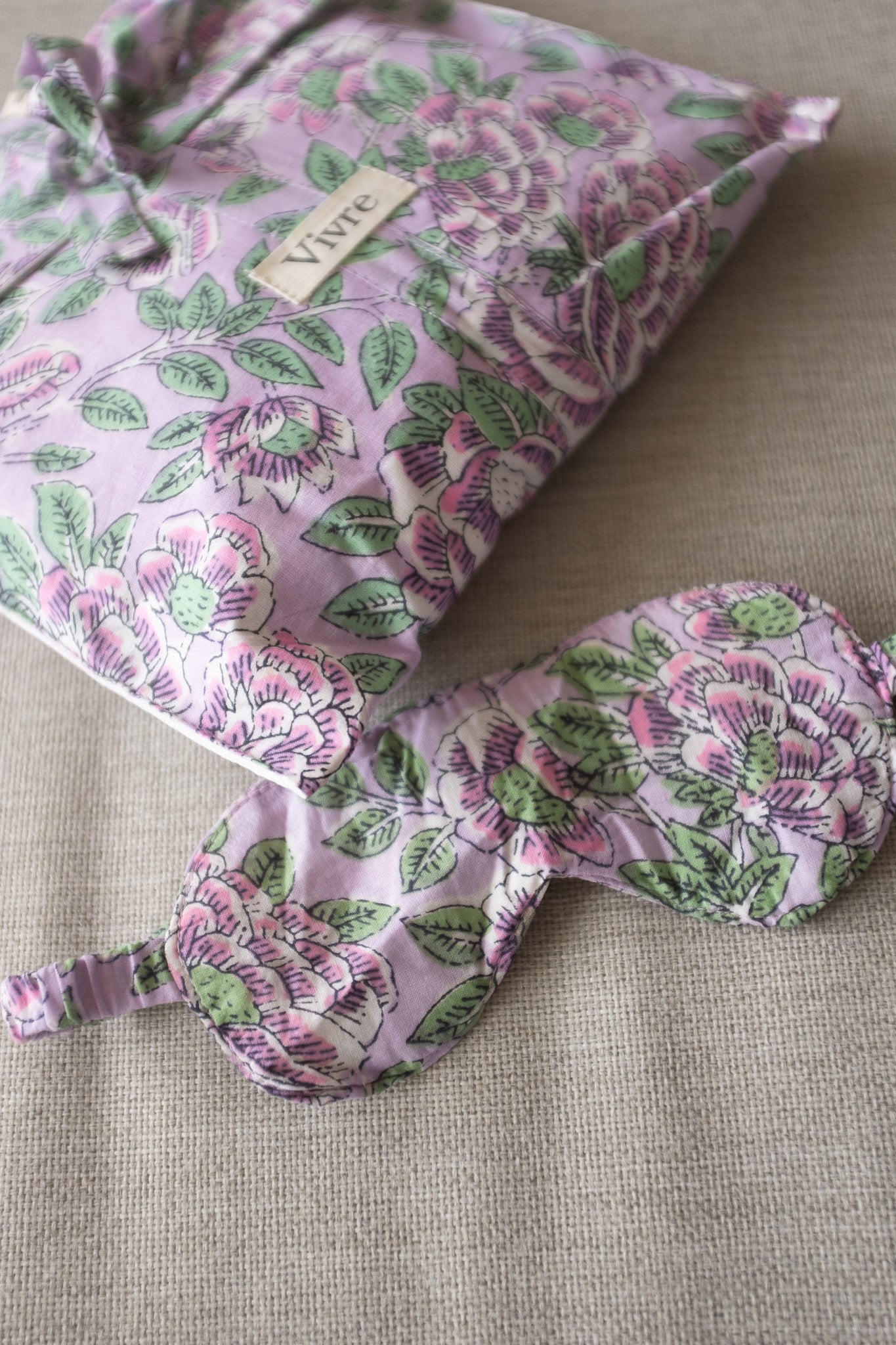 Pyjama NO.12 | Handgemaakte katoenen pyjama | blockprint | Inclusief gratis slaapmasker