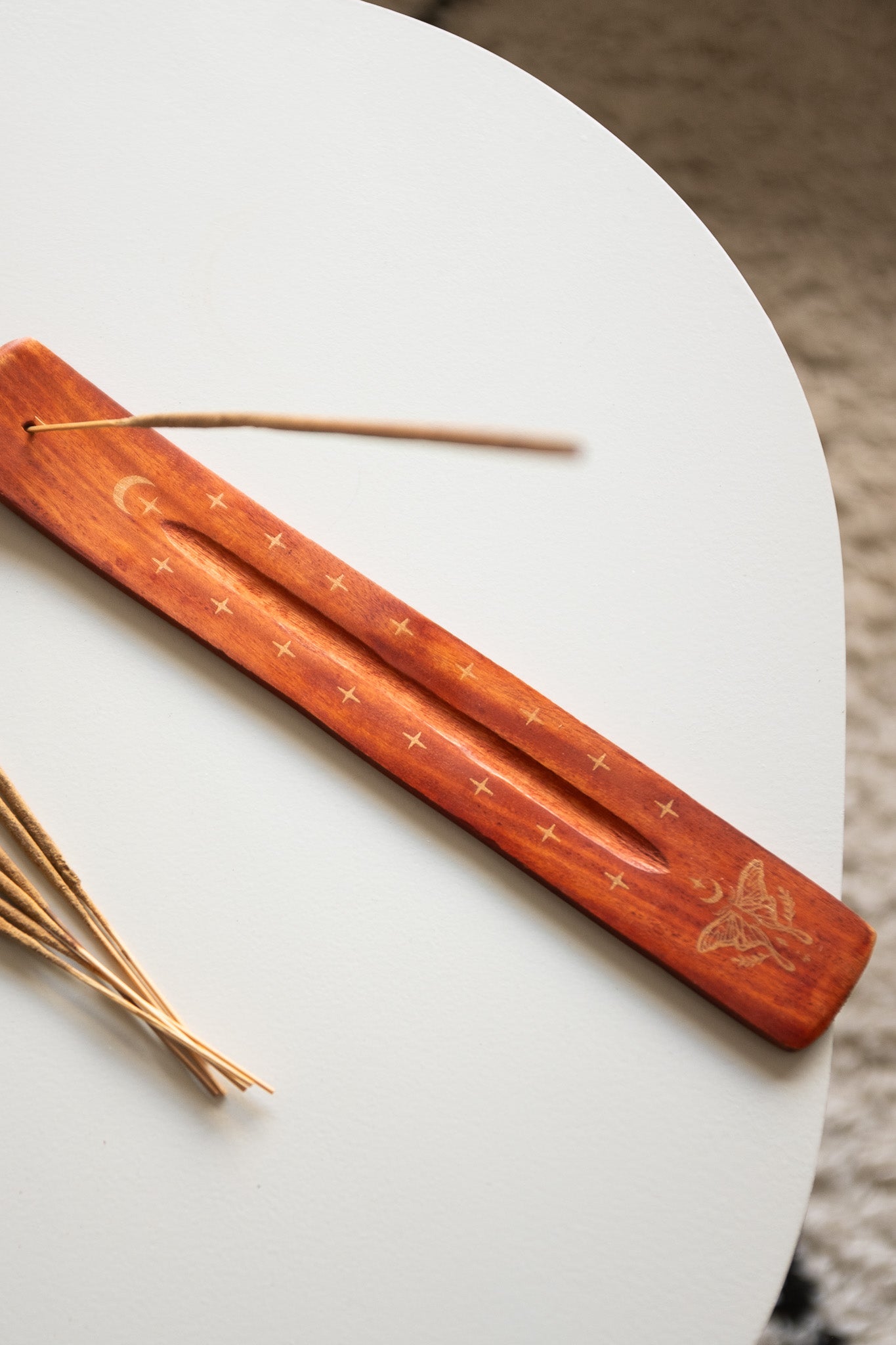 Wierookhouder Hout met gouden opdruk