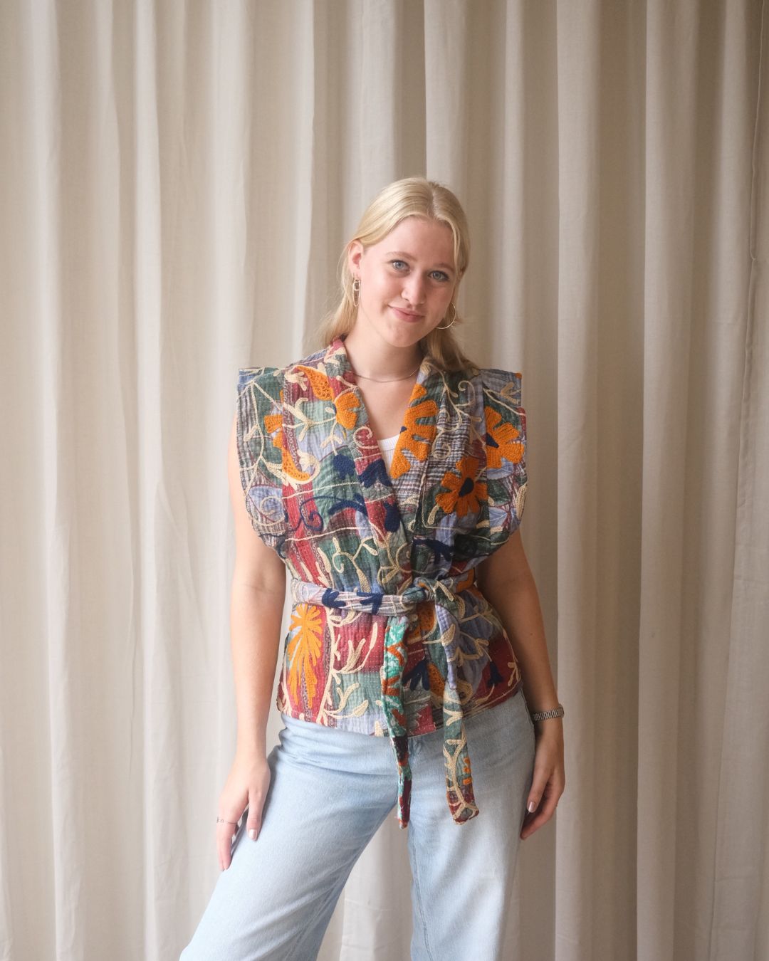 Suzani gilet kimono NO.24
