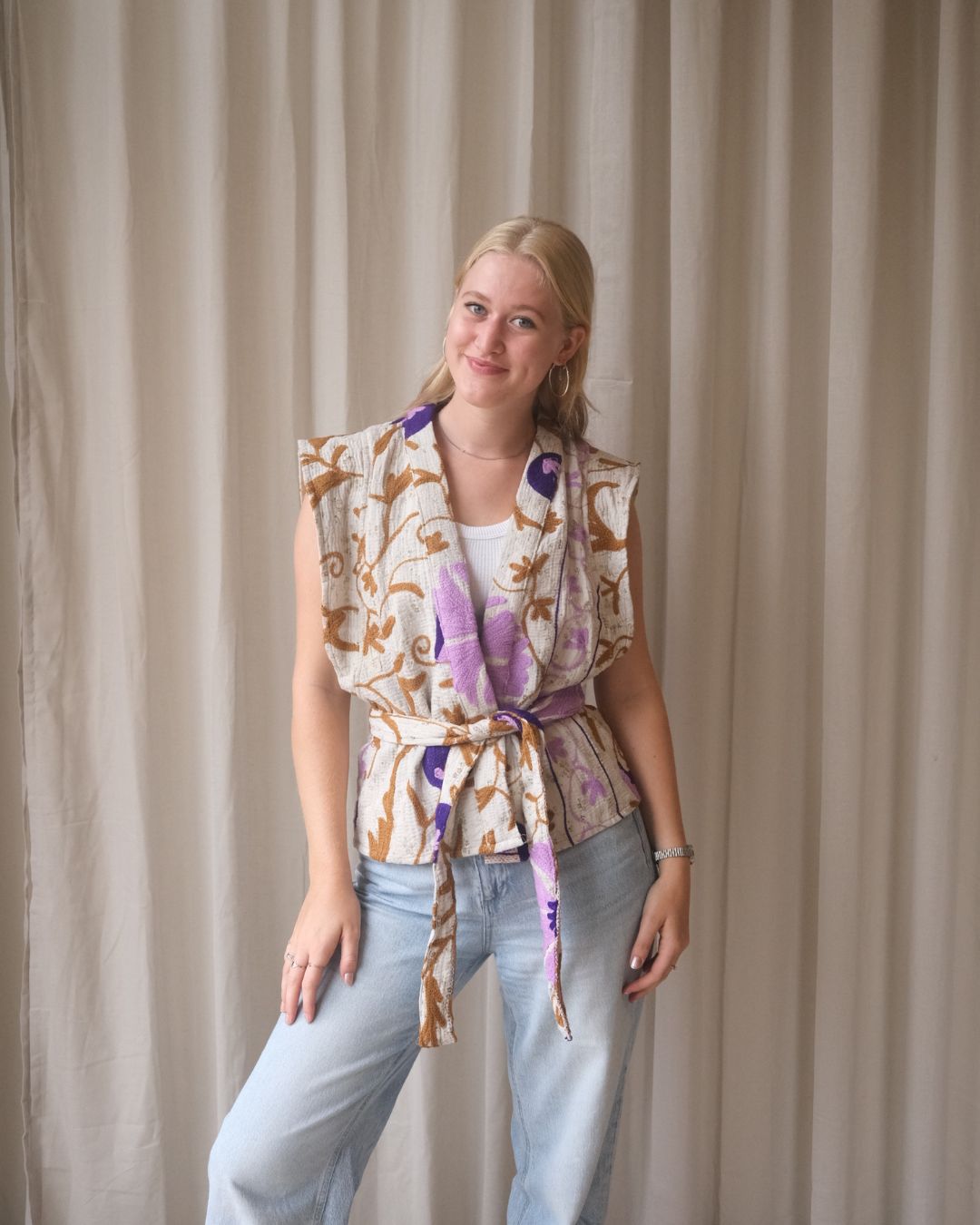 Suzani gilet kimono NO.20