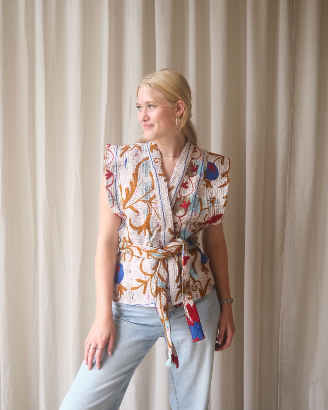 Suzani gilet kimono NO.26