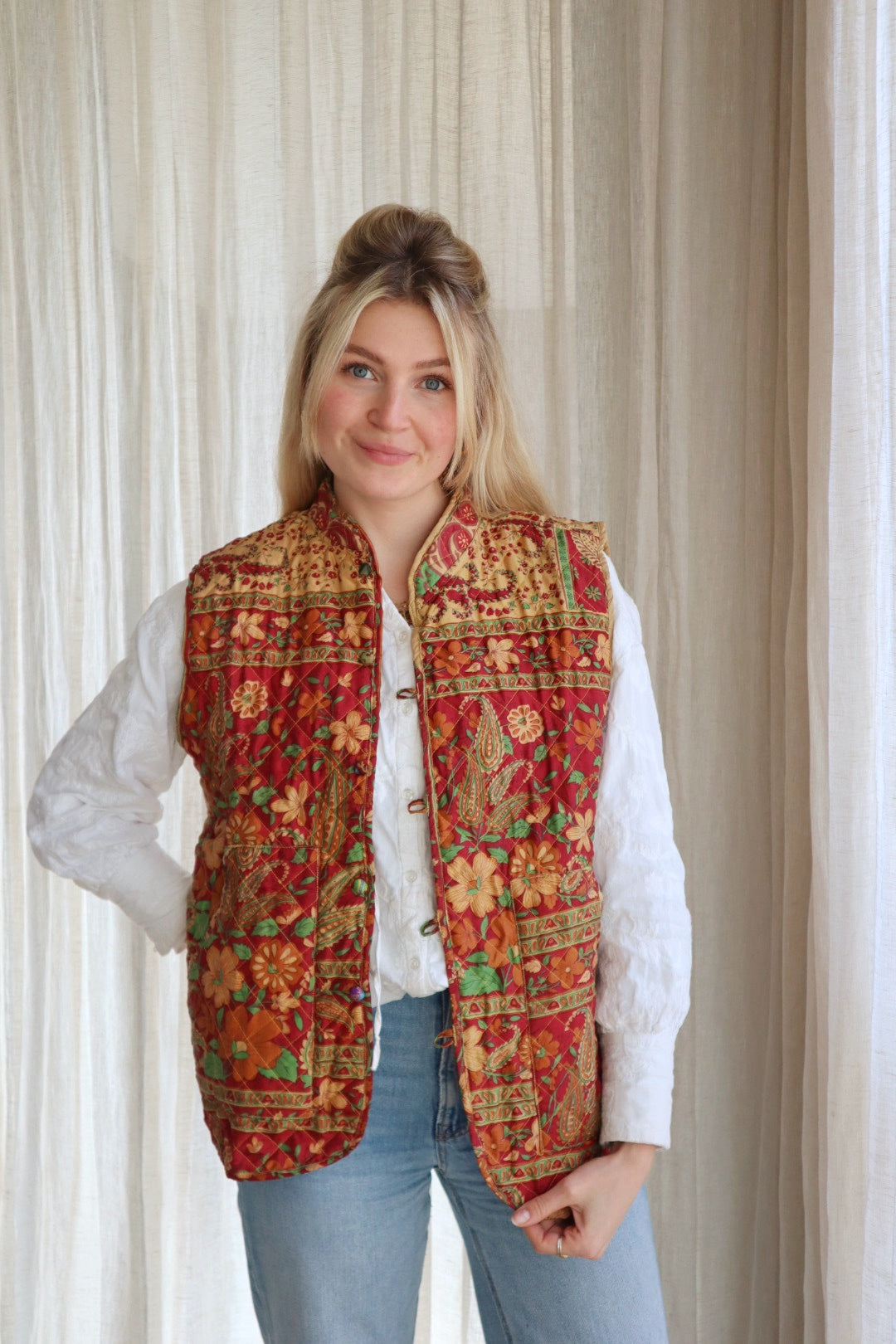 Reversible silk gilet NO.4