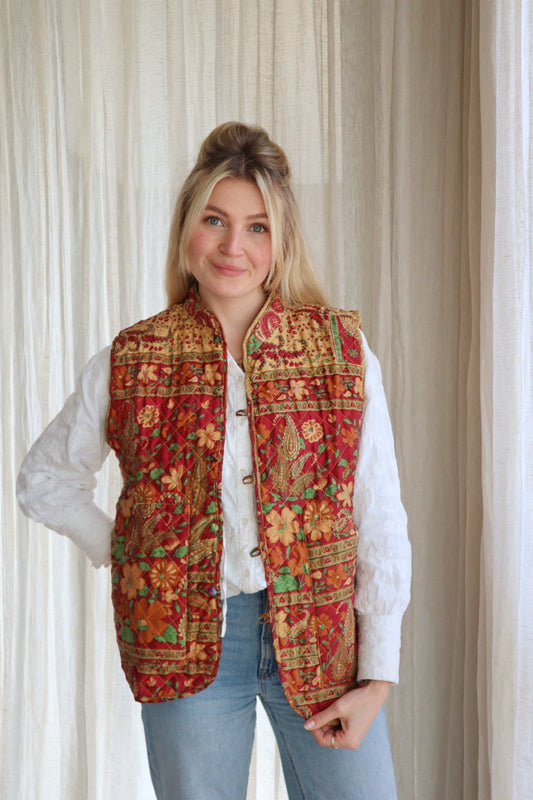 Reversible silk gilet NO.4