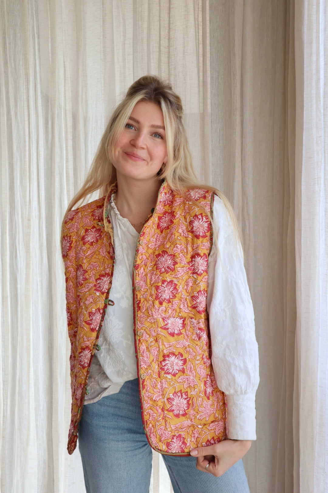 Reversible silk gilet NO.4