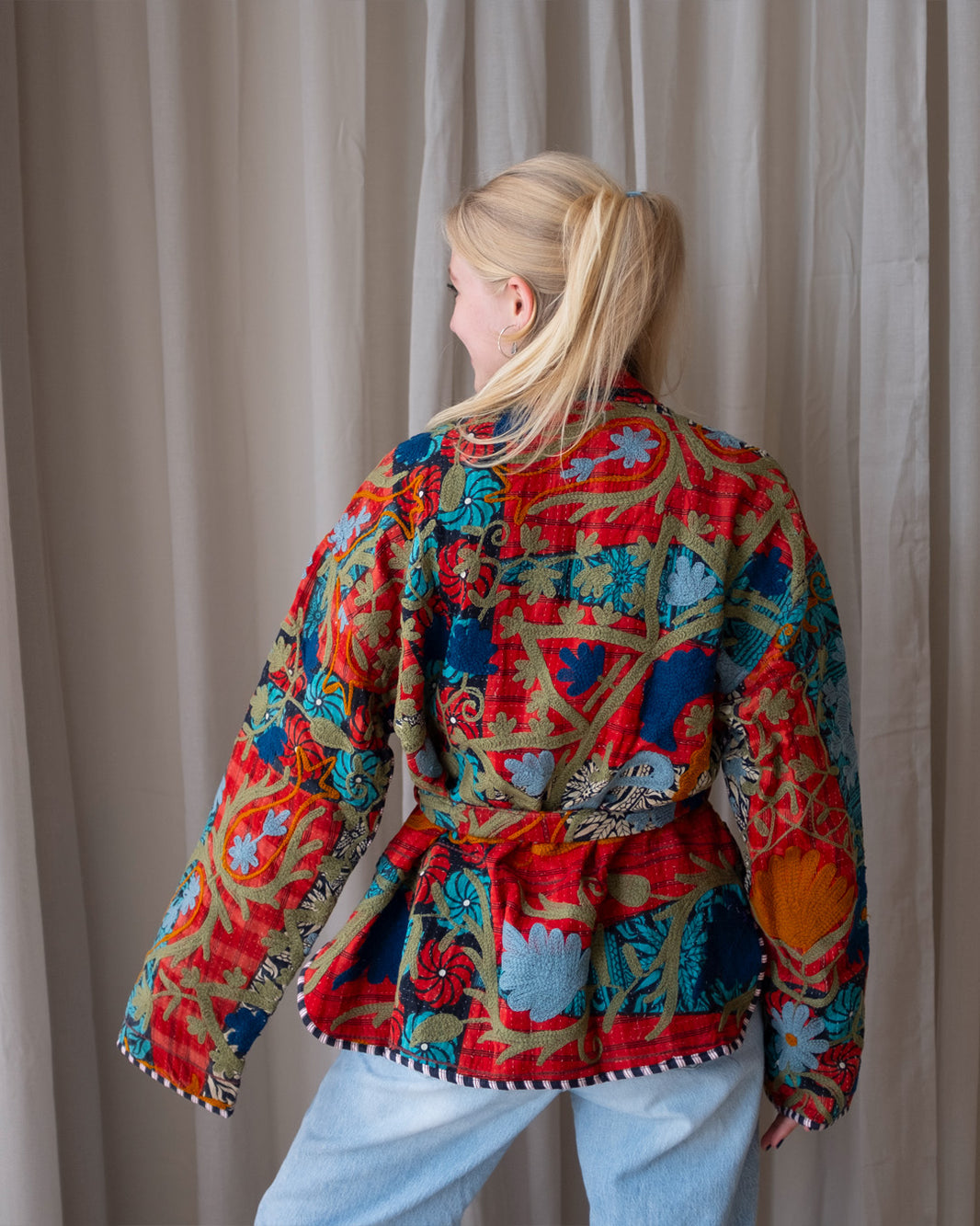 GRACE KARIN Dames Pailletten Jasje Shrug Lange Mouwen Glitter Jasje Sprankelend Feest Open Voorkant Hoog-Laag Zoom Cardigan, Zilver, XL