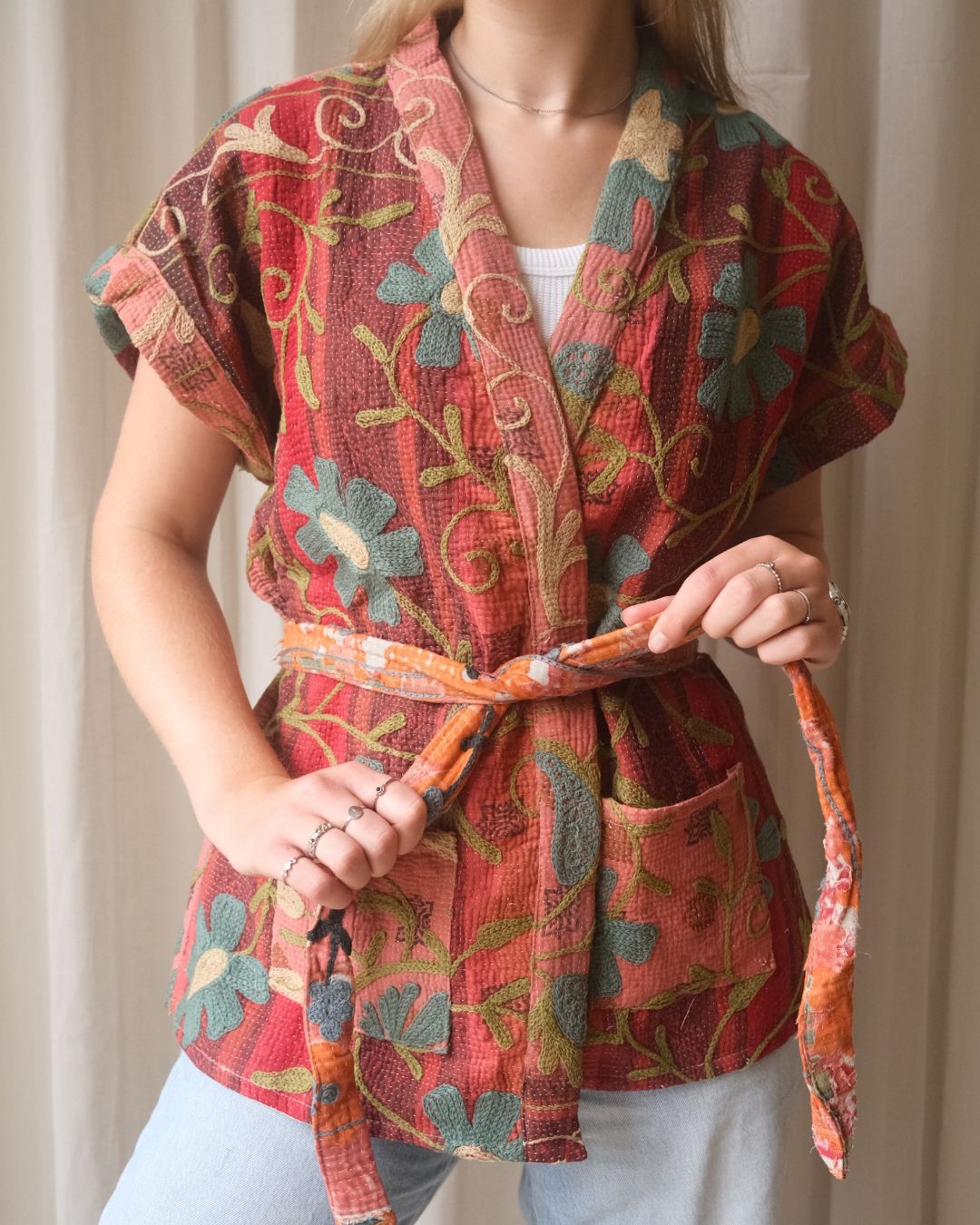 Suzani gilet kimono NO.18