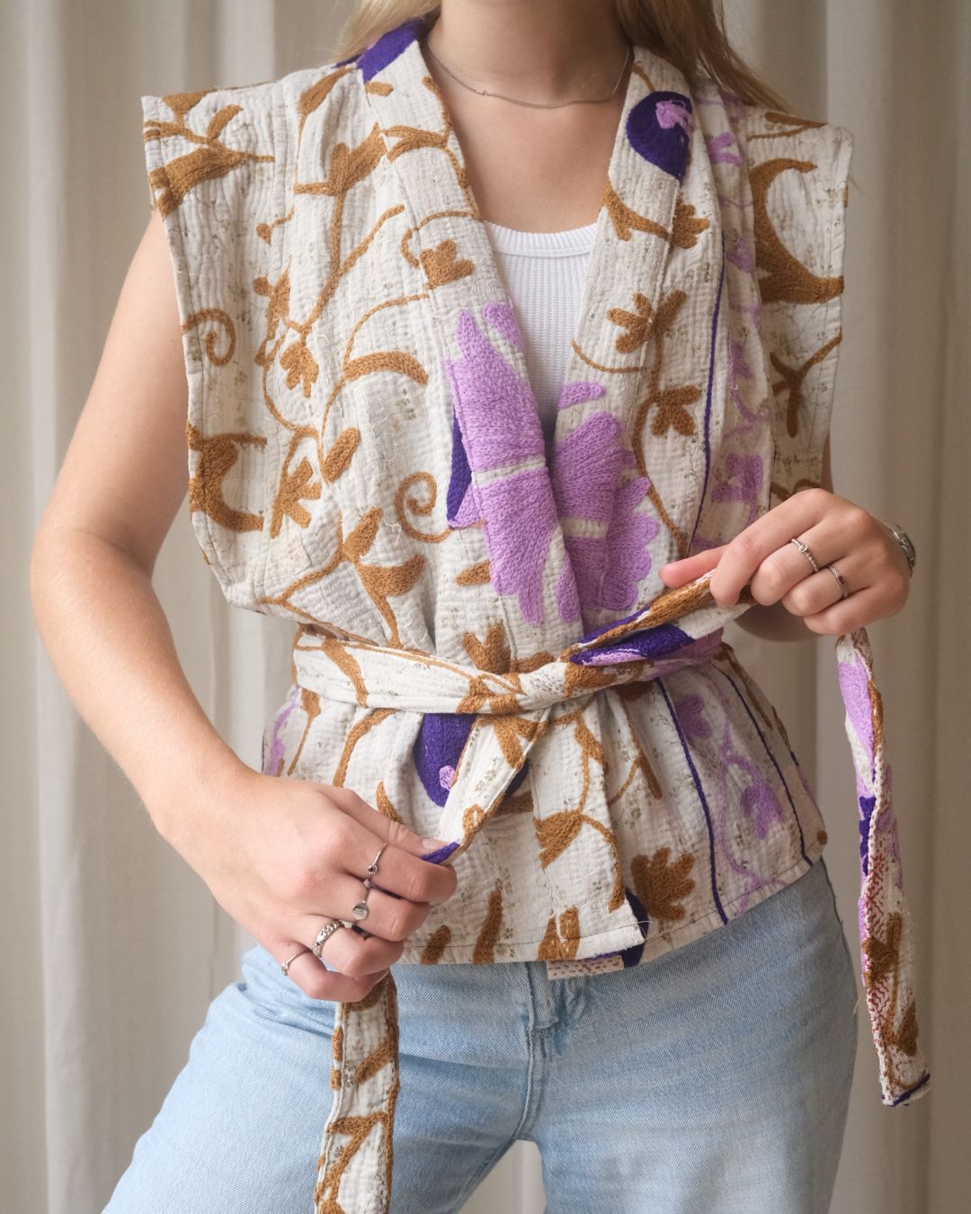 Suzani gilet kimono NO.20