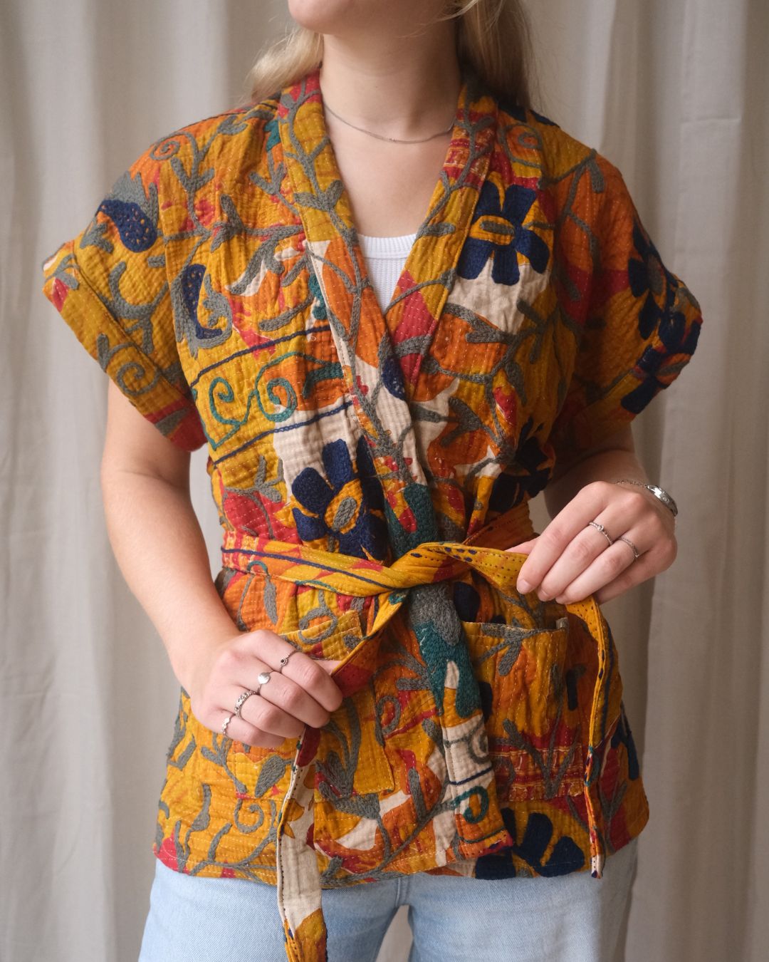 Suzani gilet kimono NO.12