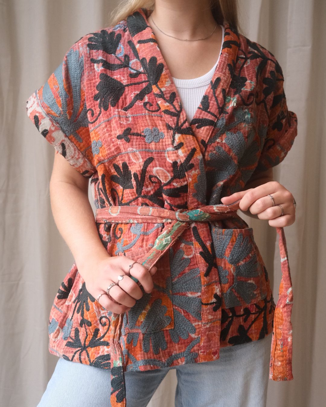 Suzani gilet kimono NO.9