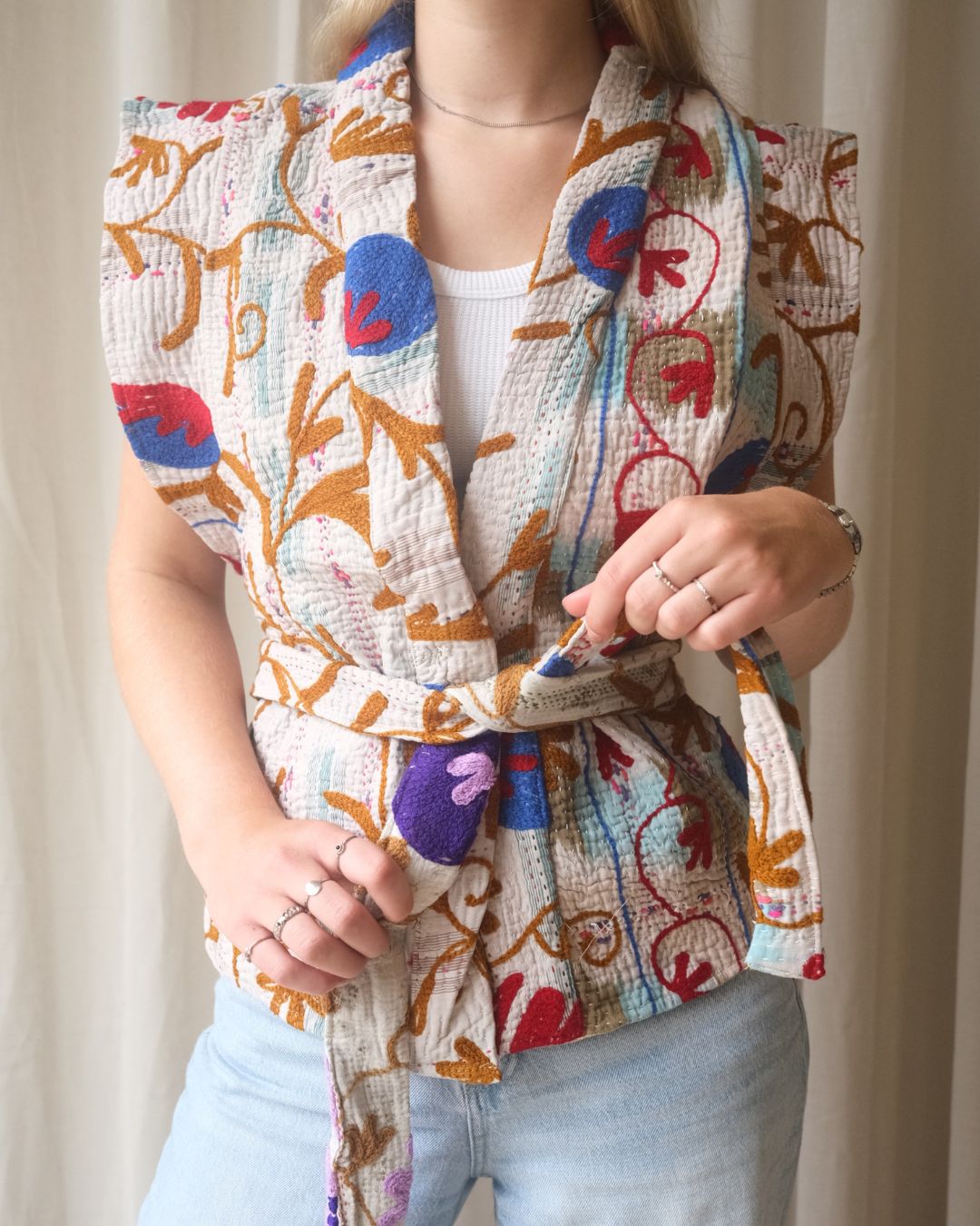 Suzani gilet kimono NO.25