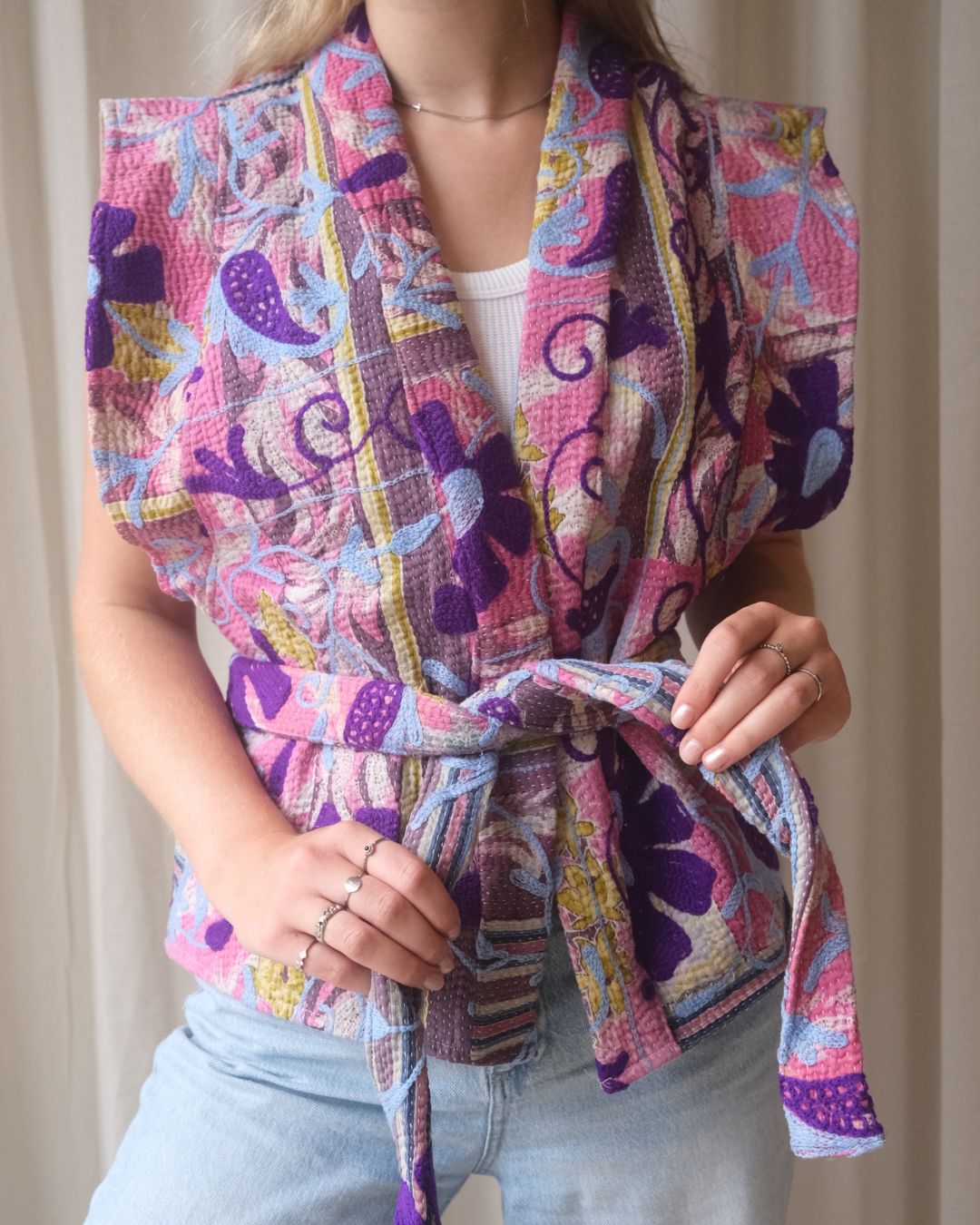 Suzani gilet kimono NO.21