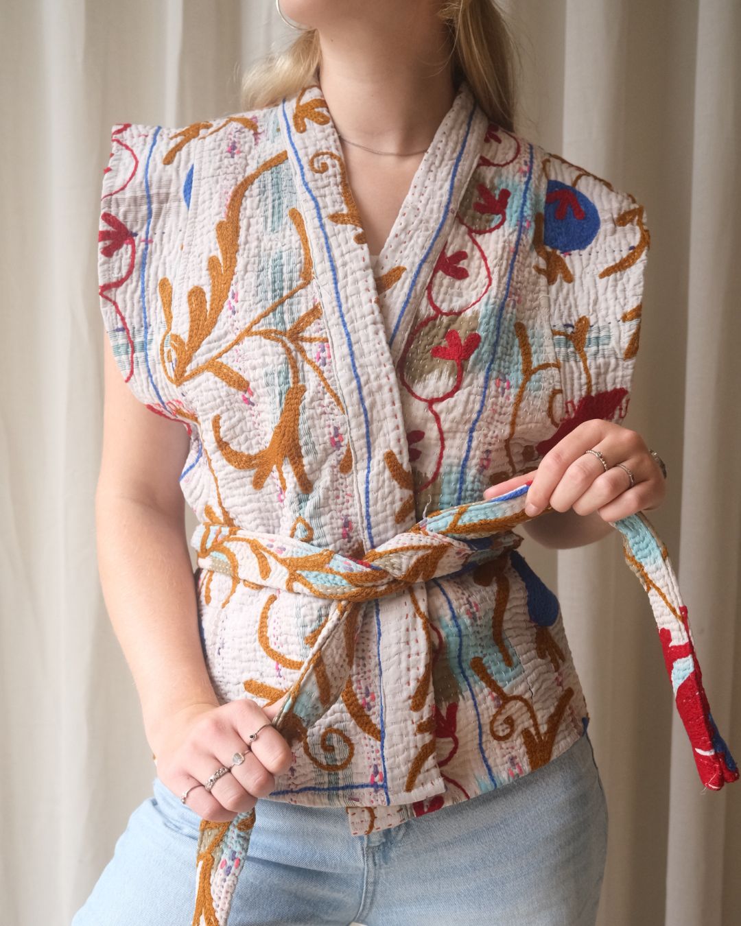Suzani gilet kimono NO.26