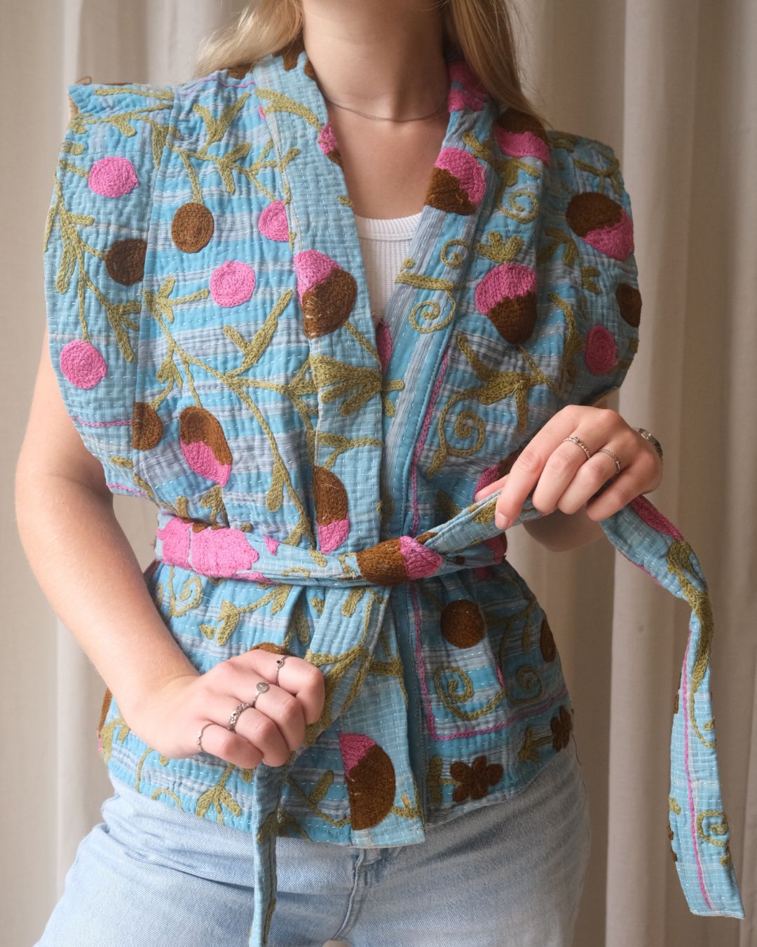 Suzani gilet kimono NO.29