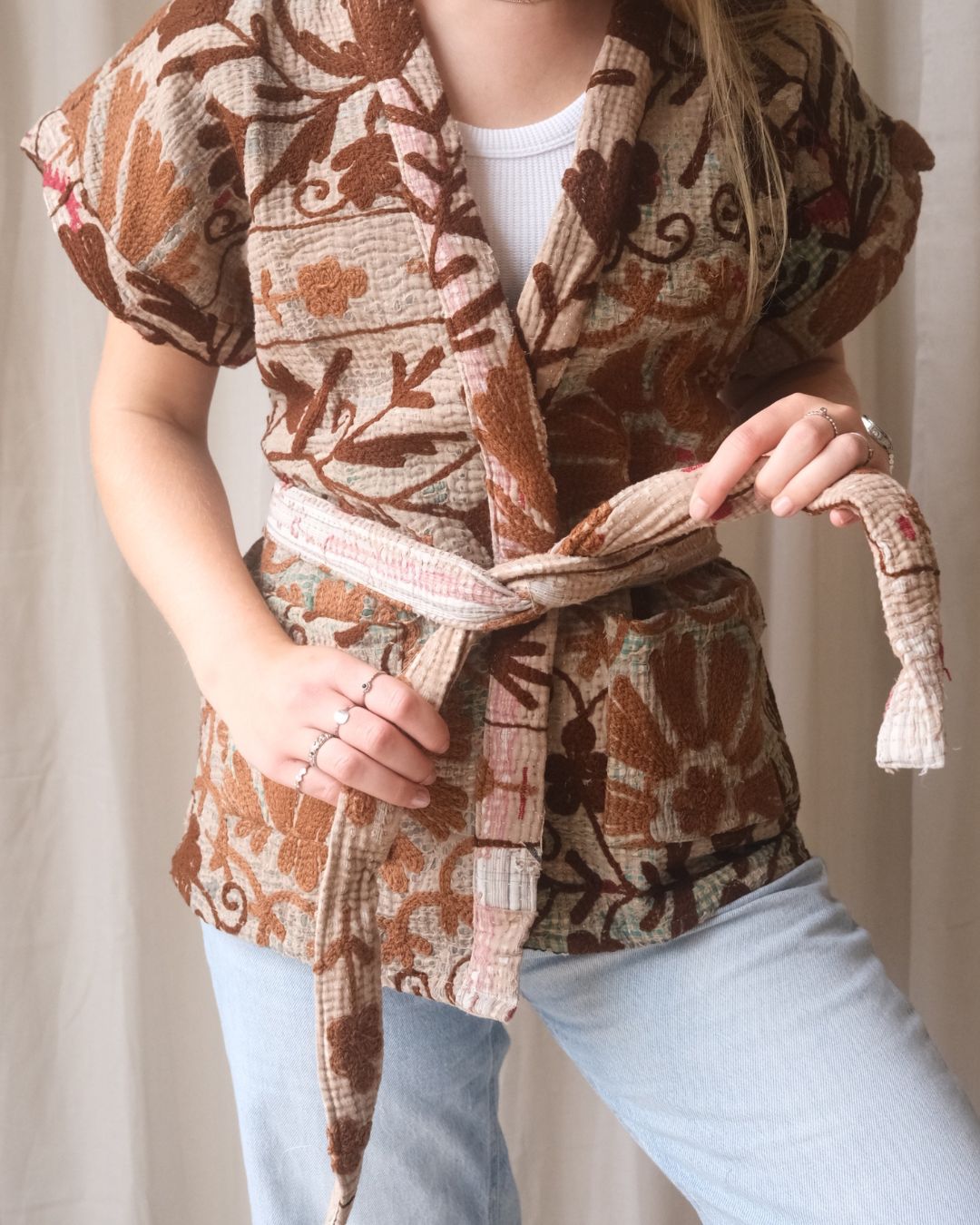Suzani gilet kimono NO.7