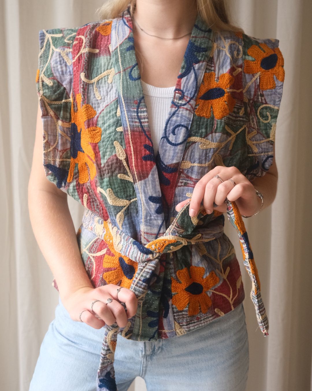 Suzani gilet kimono NO.28