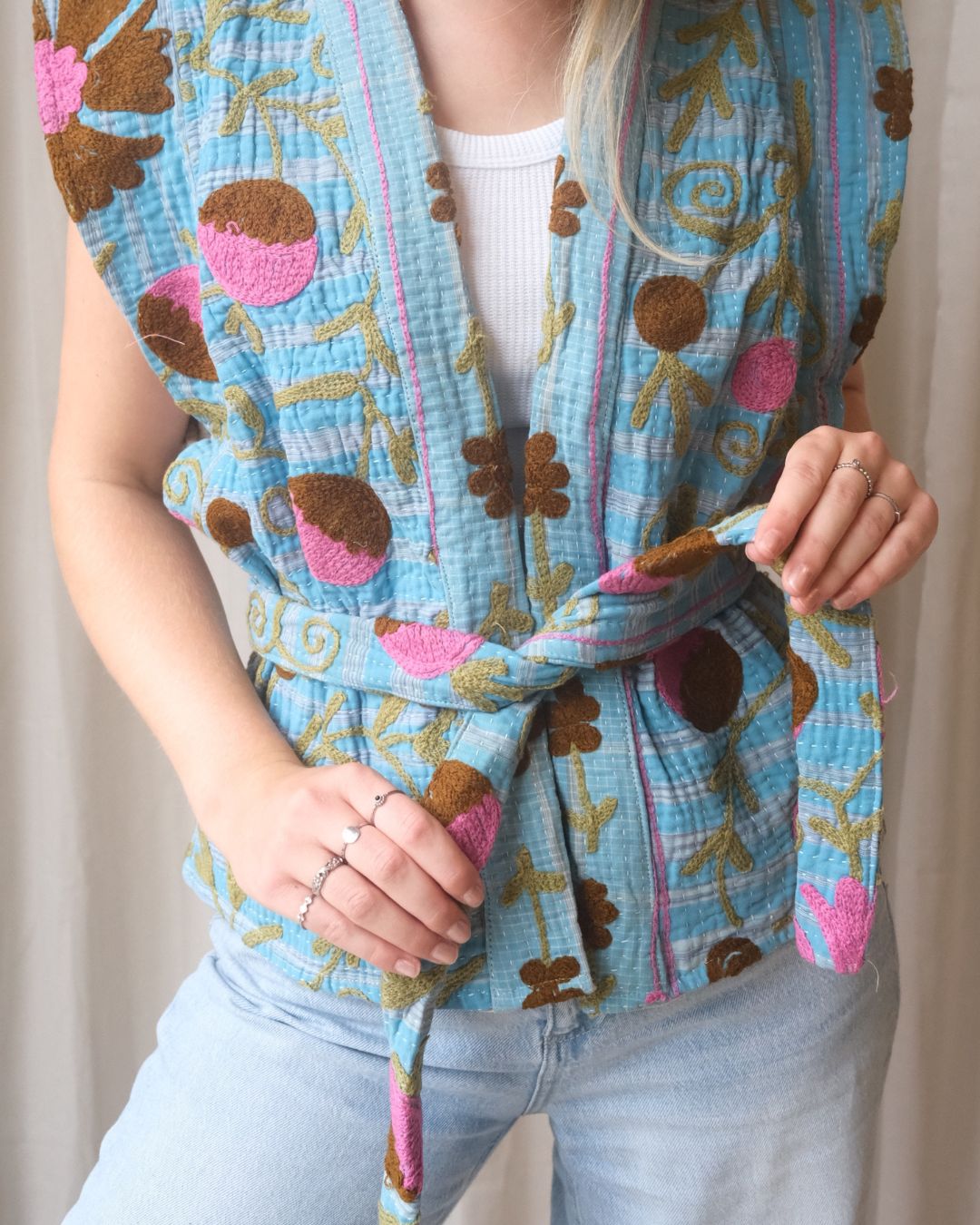 Suzani gilet kimono NO.4