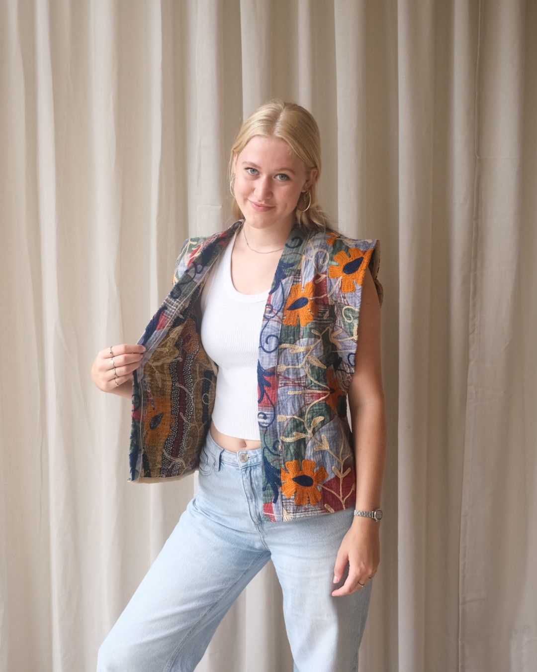Suzani gilet kimono NO.28
