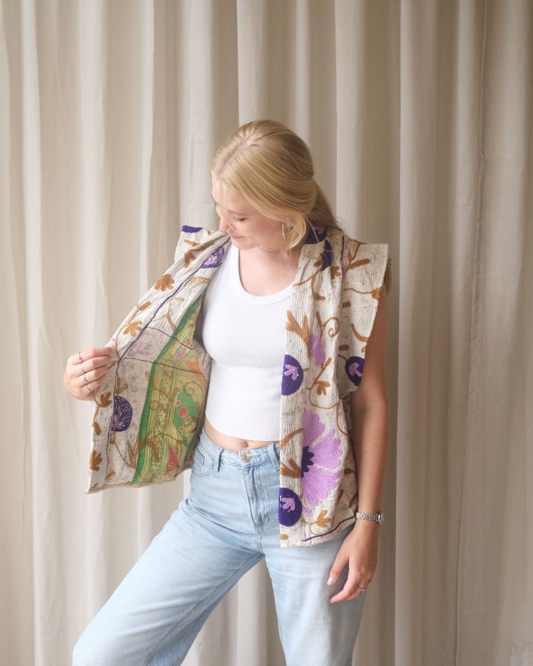 Suzani gilet kimono NO.27