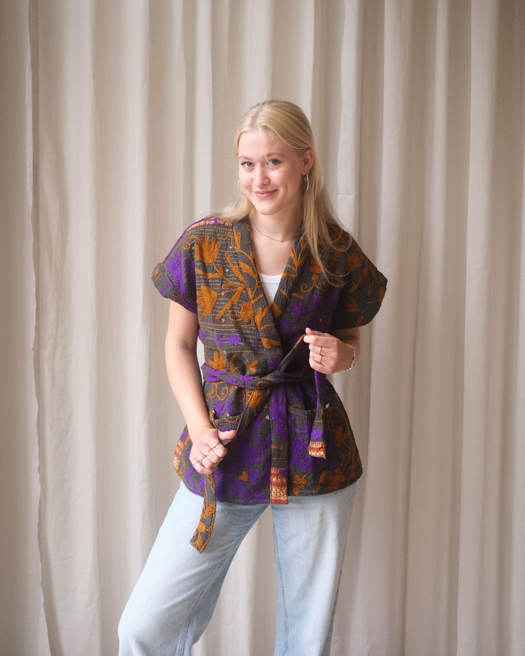 Suzani gilet kimono NO.6