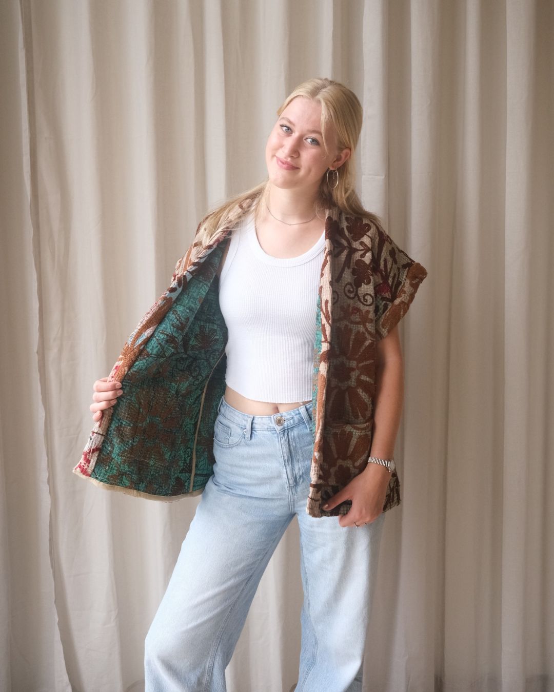 Suzani gilet kimono NO.7