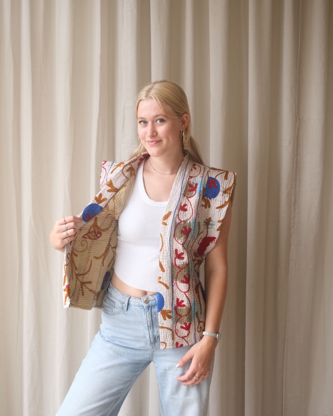 Suzani gilet kimono NO.26