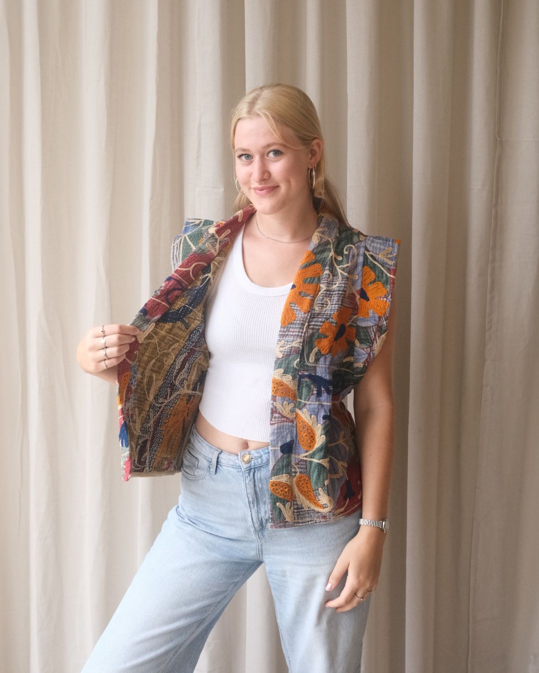 Suzani gilet kimono NO.24