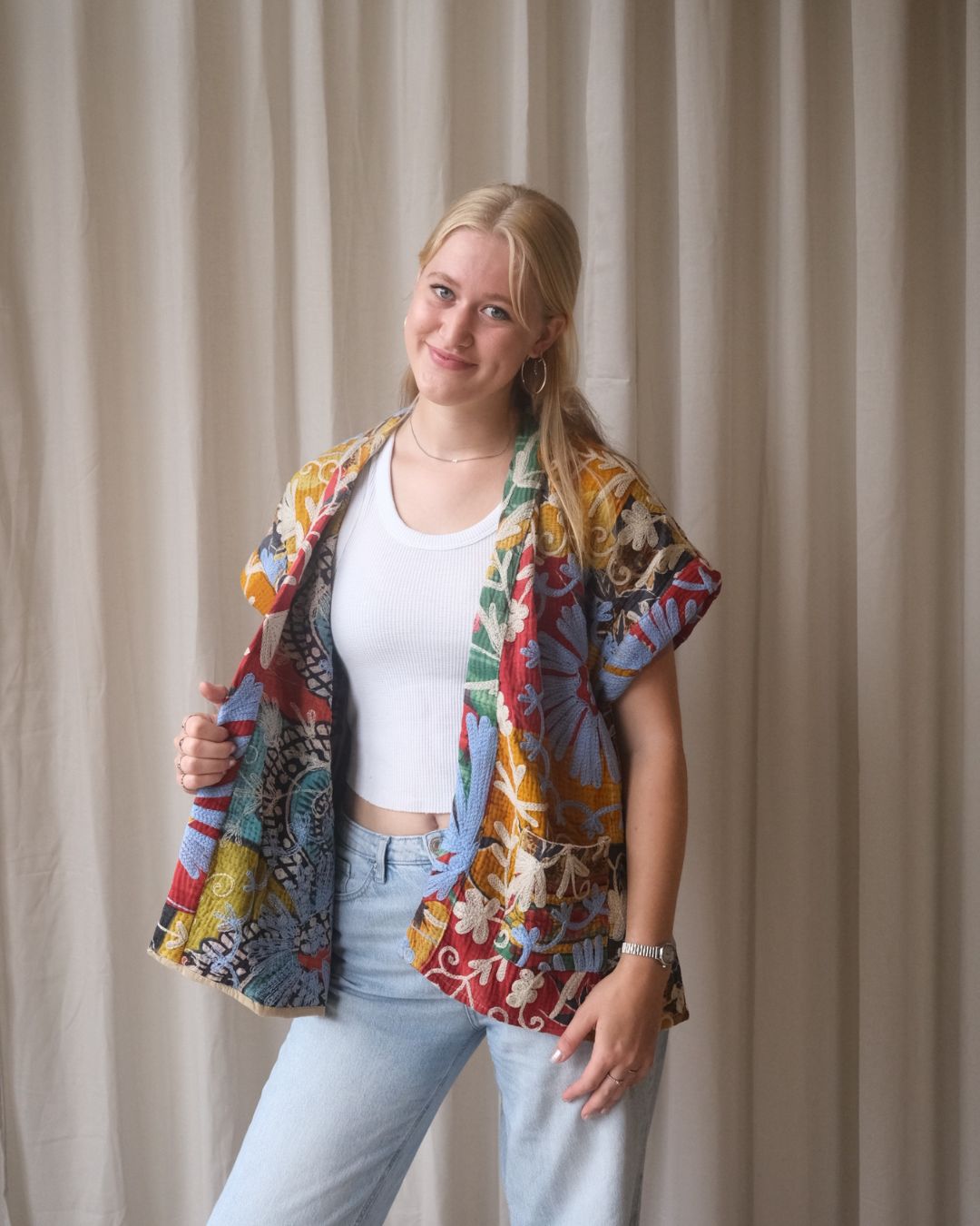 Suzani gilet kimono NO.11