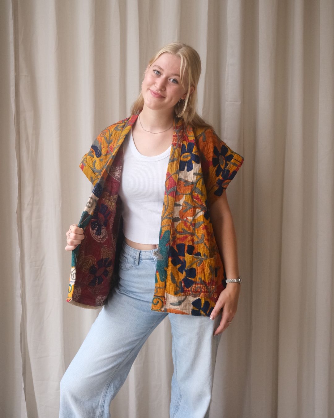 Suzani gilet kimono NO.12