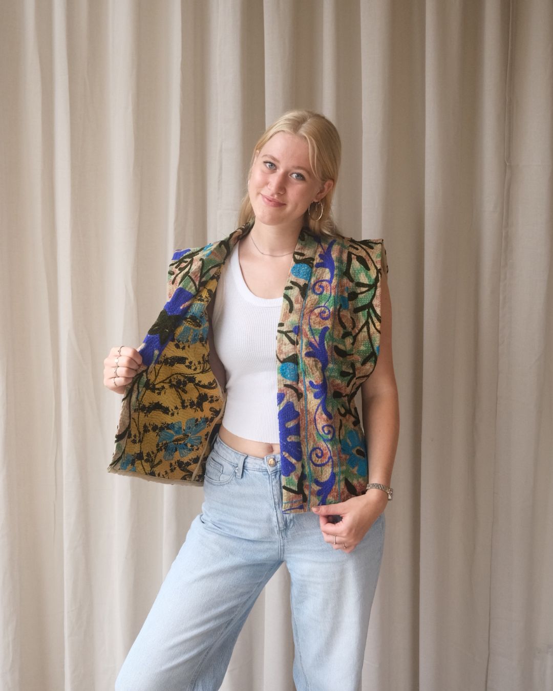 Suzani gilet kimono NO.23