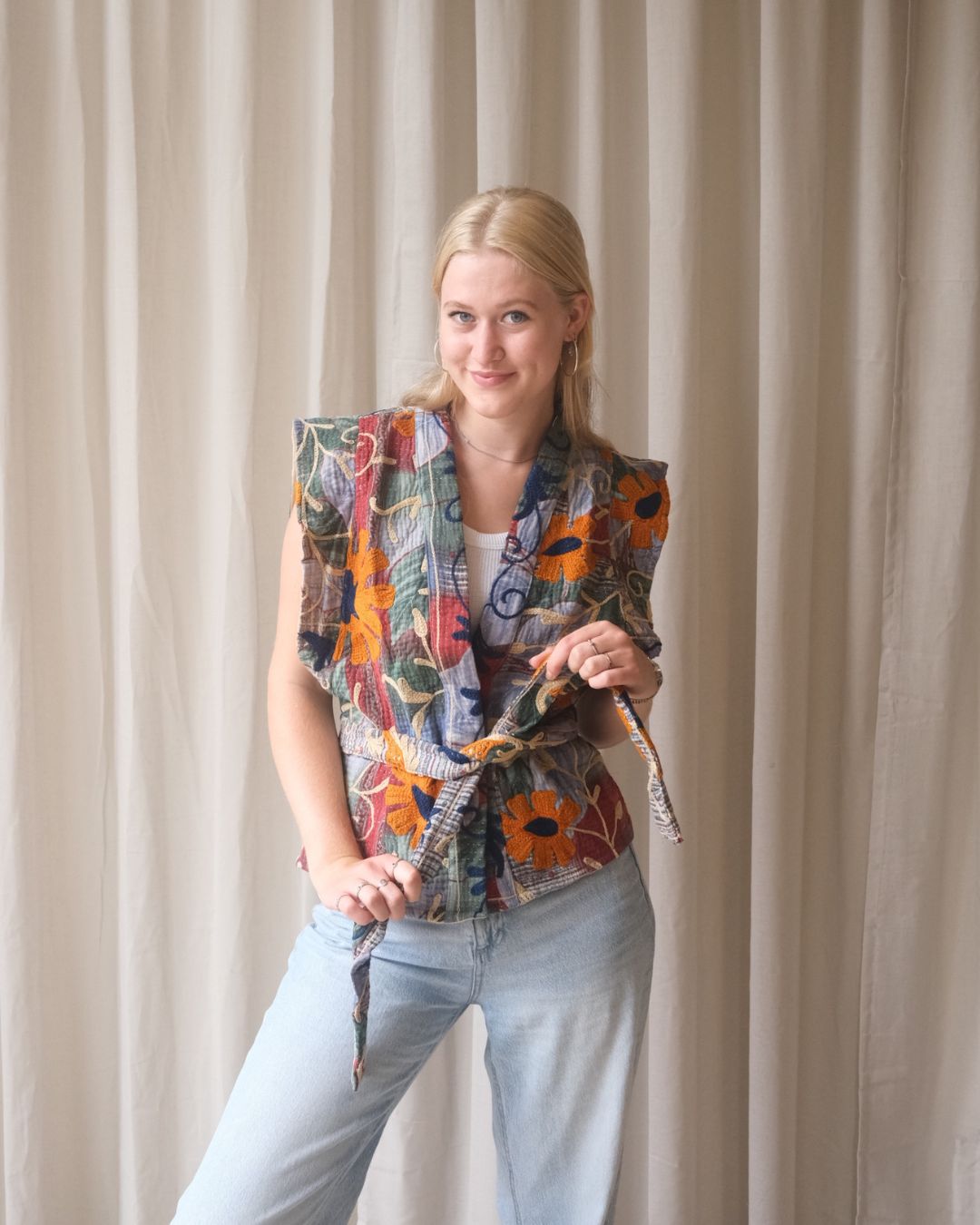 Suzani gilet kimono NO.28
