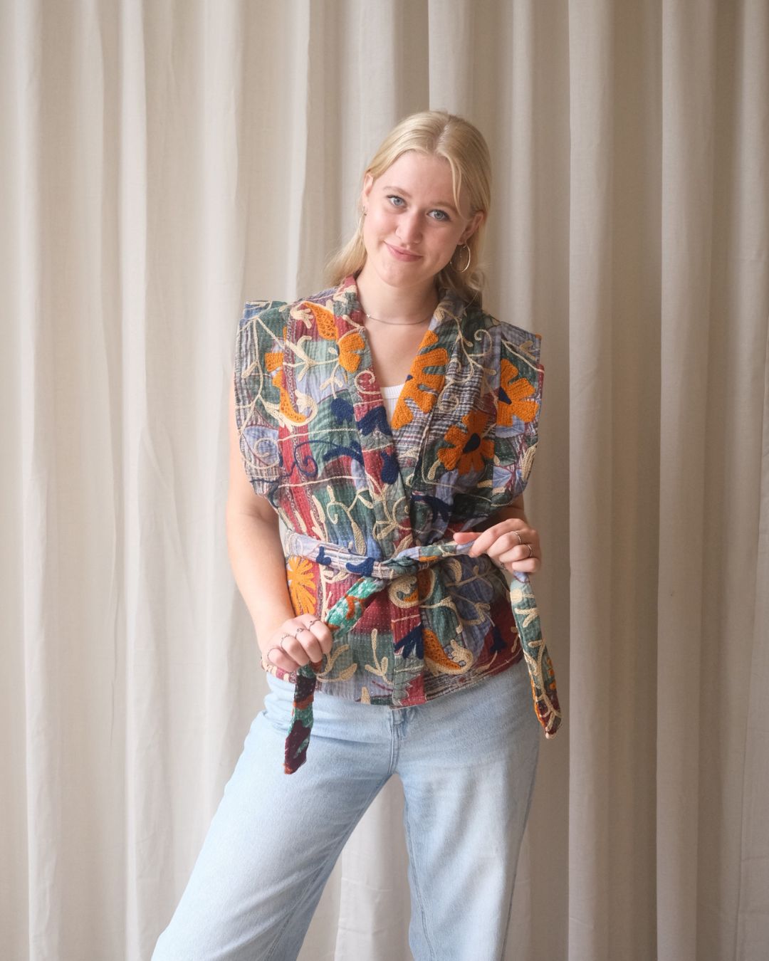 Suzani gilet kimono NO.24