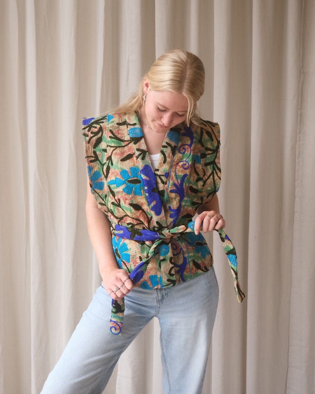 Suzani gilet kimono NO.23